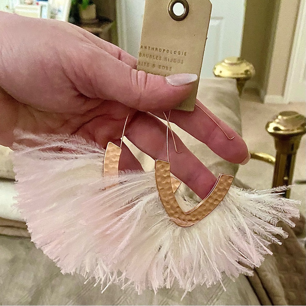 Anthropologie BaubleBar Chaya Feather Earring New - Picture 5 of 5